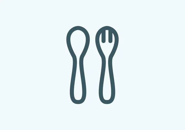 Spoon and fork icon — Stock Vector