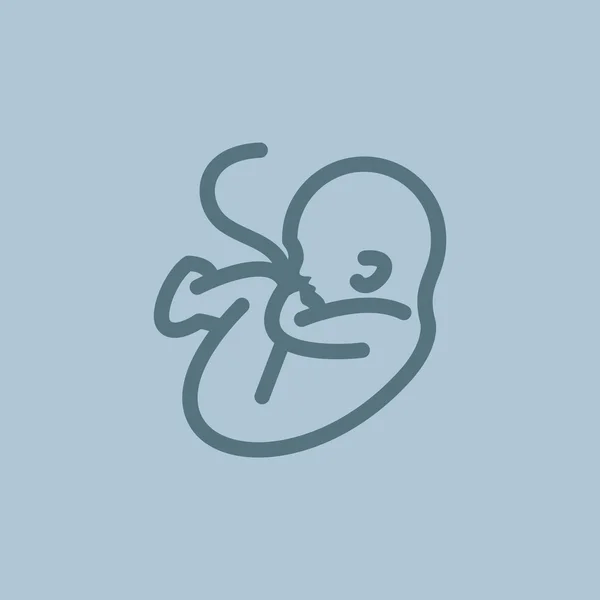 Embryon dziecko z pępowiny symbol — Wektor stockowy