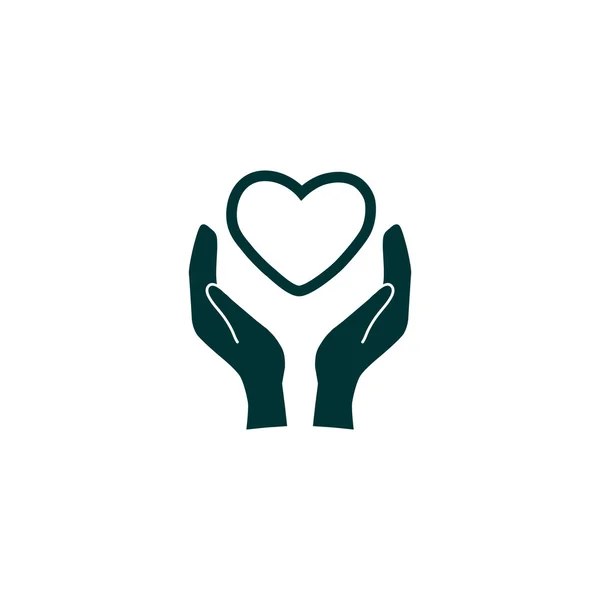 Heart in hands simple icon — Stock Vector