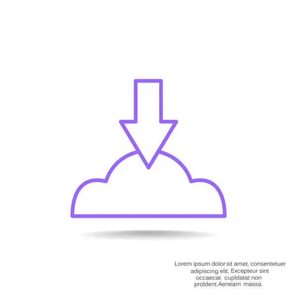 Symbole de téléchargement de fichiers Cloud — Image vectorielle