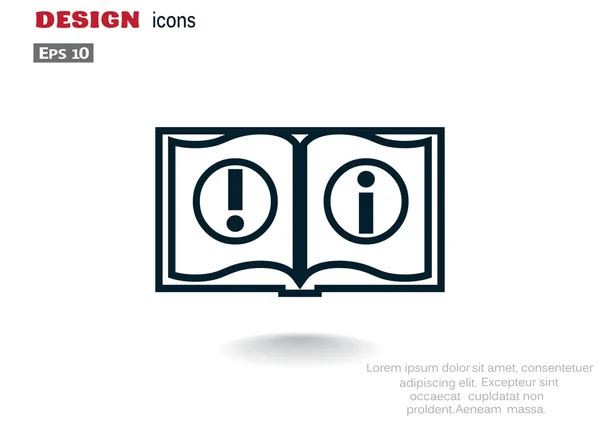 Libro información icono web — Vector de stock