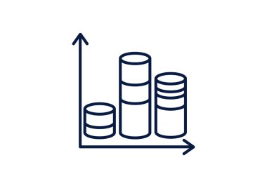 Sütunlar basit web simgesi ile grafik