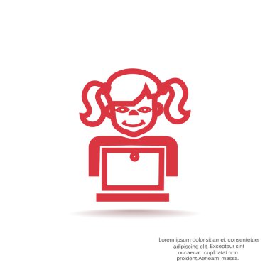 liseli kız ile laptop