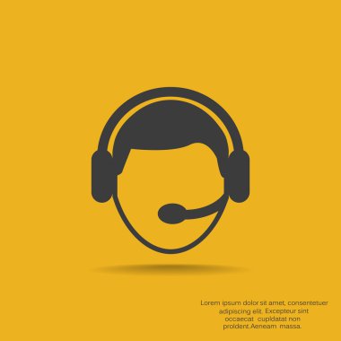 CallCenter operatör basit web simgesi