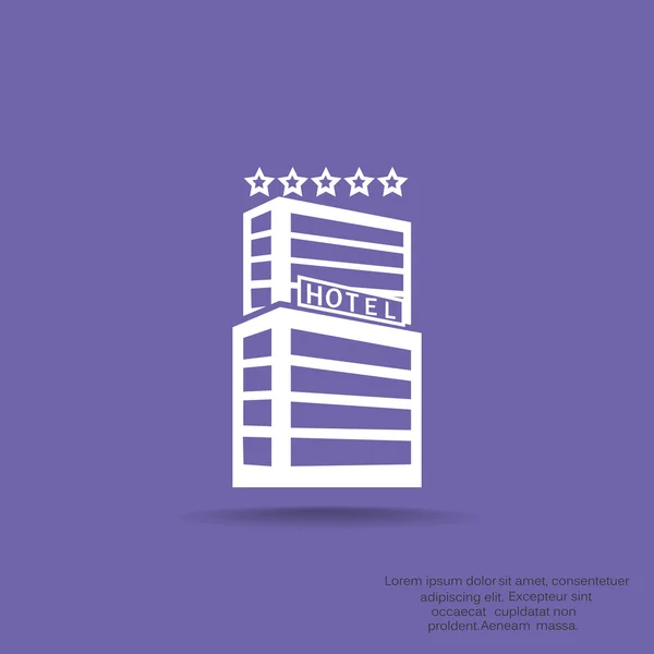 Hotel building simple icon — Stock Vector