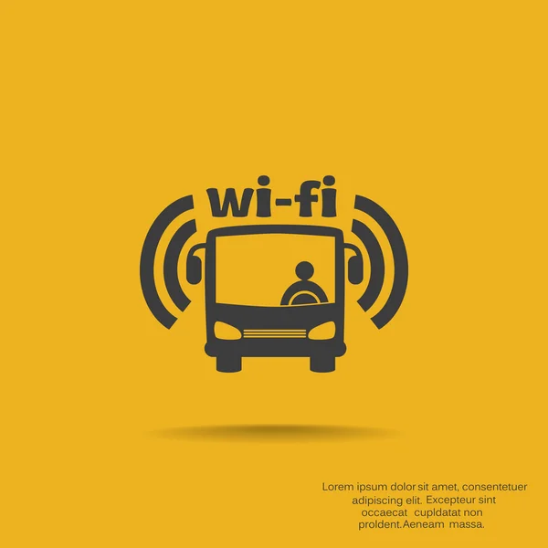 Wi-Fi w autobus znak — Wektor stockowy