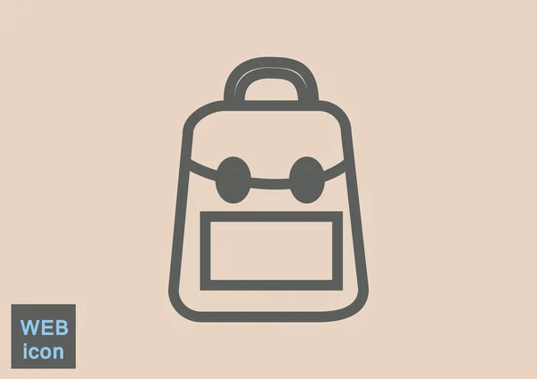 Silueta de la mochila escolar — Vector de stock