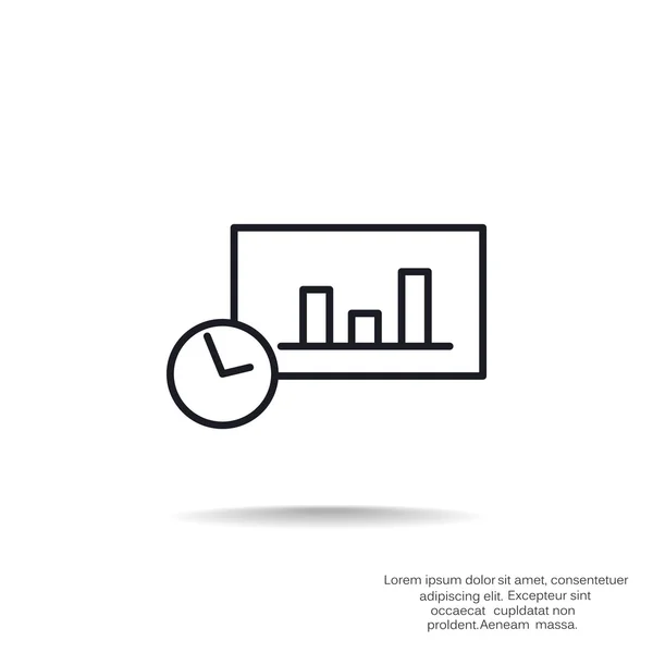 Grafico con icona web dell'orologio — Vettoriale Stock