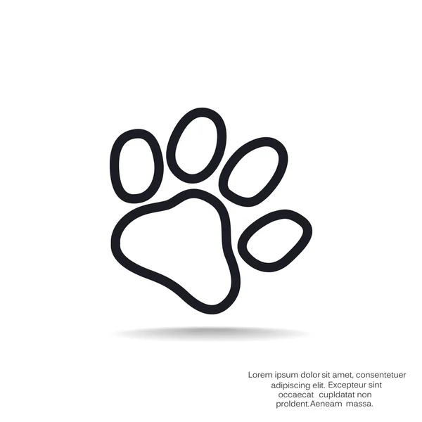 Dog paw track simple icon — Stock Vector