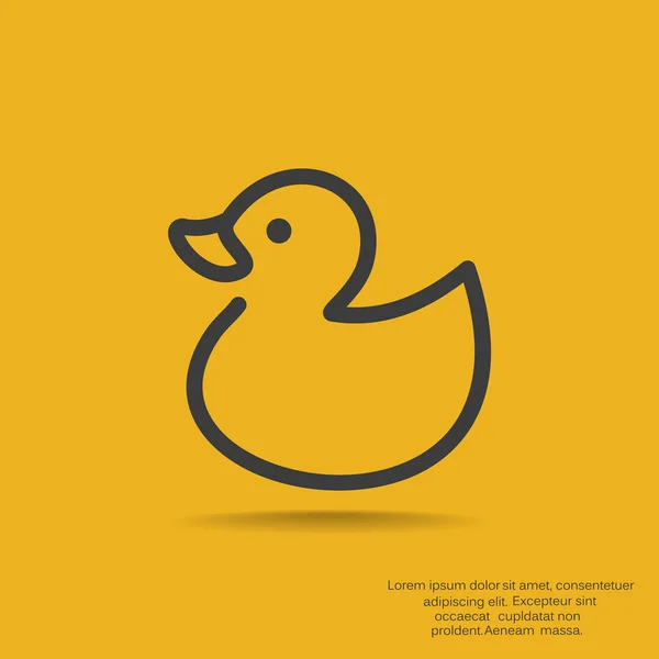 Toy duckling outline web icon — Stock Vector