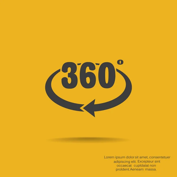 360 μοίρες με στρογγυλεμένες βέλος εικονίδιο — Διανυσματικό Αρχείο