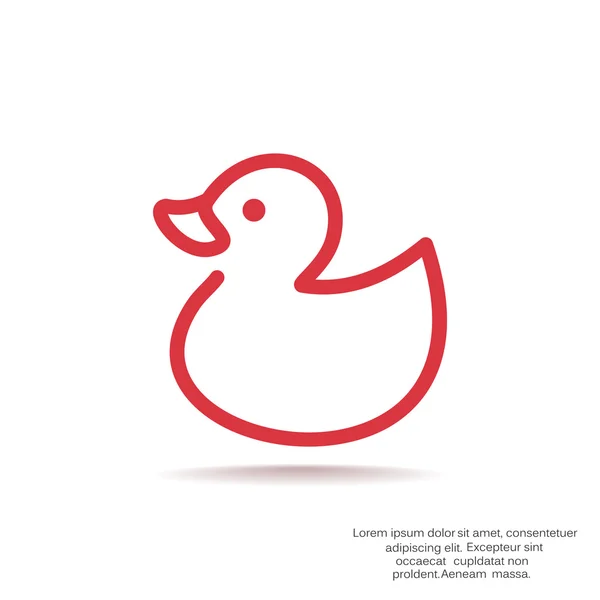 Toy duckling bosquejo icono web — Vector de stock