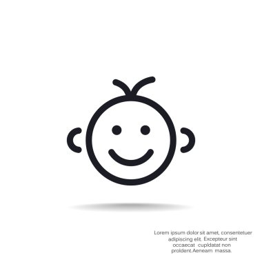 Mutlu bebek siluet Basit çizgiler içinde