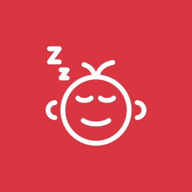 siluet Basit çizgiler içinde uyuyan bebek