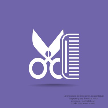 Tarak ve makas basit simgesi