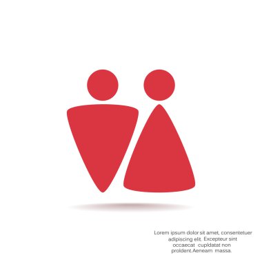 Cinsiyet işaretleri ile WC simgesi