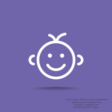 Mutlu bebek siluet Basit çizgiler içinde