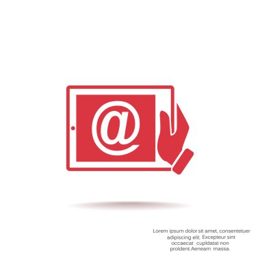 E-posta işareti ile dijital tablet