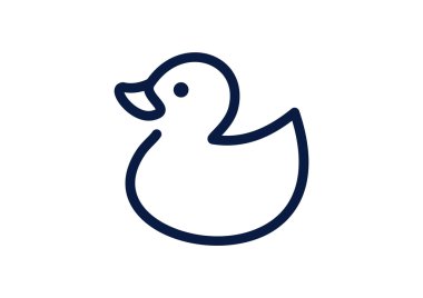 Oyuncak ördek yavrusu anahat web simgesi