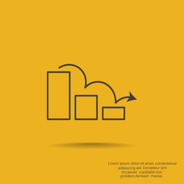 Grafik simgesi üzerinde Eğri ok