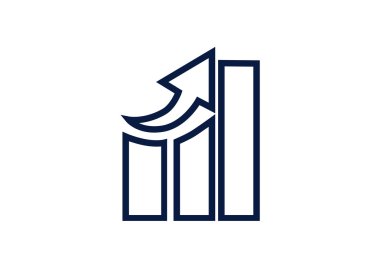 Yükselen grafik basit web simgesi