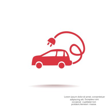 Elektrik araba basit web simgesi
