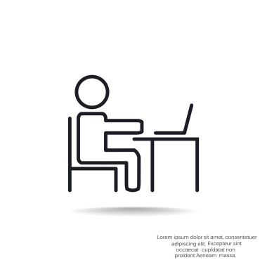 Adam masada dizüstü bilgisayar kutsal kişilerin resmi ile