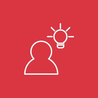 İnsan ve ampul basit simgesi