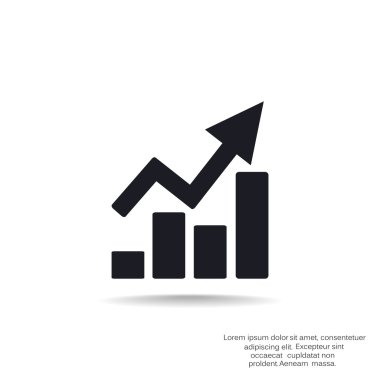 Yükselen grafik basit web simgesi