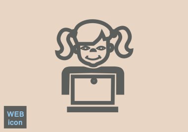 liseli kız ile laptop