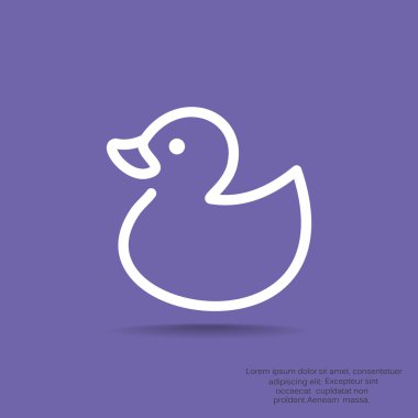 Oyuncak ördek yavrusu anahat web simgesi