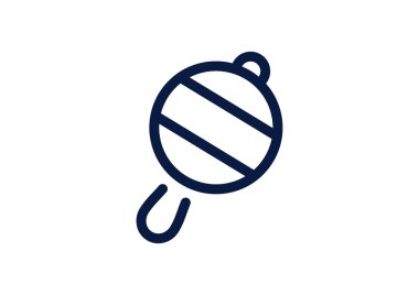 Icône de hochet de bébé simple, contour vector illustration