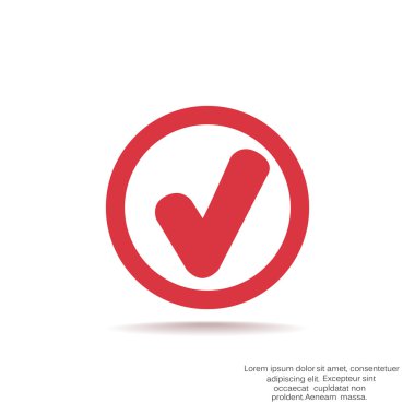 Onay işareti ile kene simgesi