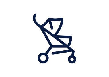 Basit bebek arabası anahat web simgesi