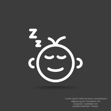 siluet Basit çizgiler içinde uyuyan bebek