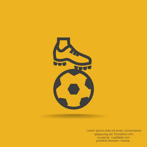 Bota de fútbol con pelota — Vector de stock