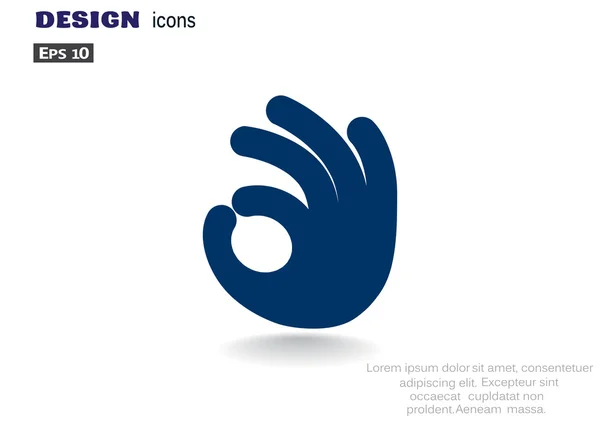 Ok gesto icono web — Vector de stock