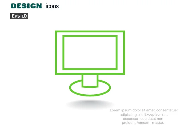 Pantalla de monitor en blanco icono web — Archivo Imágenes Vectoriales