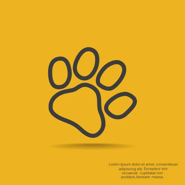Hond paw track eenvoudige pictogram — Stockvector