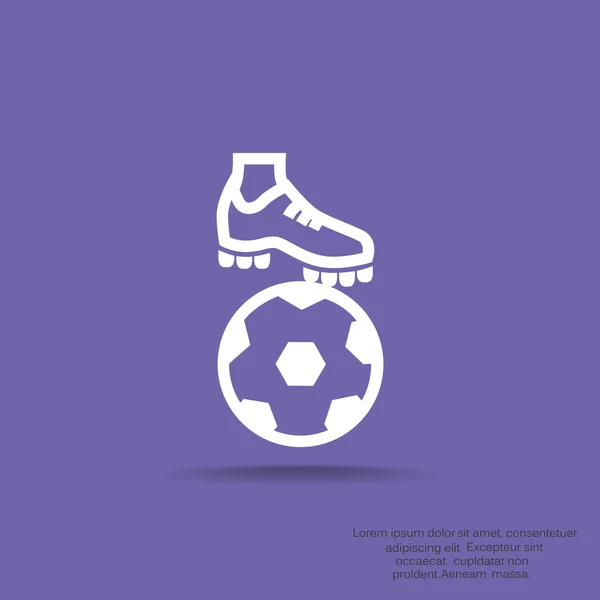 Chaussure de football avec ballon — Image vectorielle