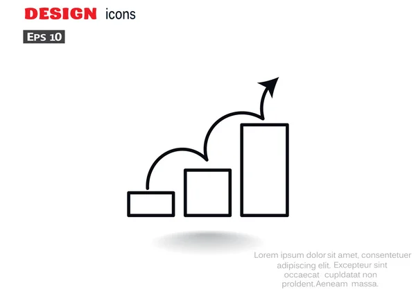 Seta curva no ícone gráfico —  Vetores de Stock