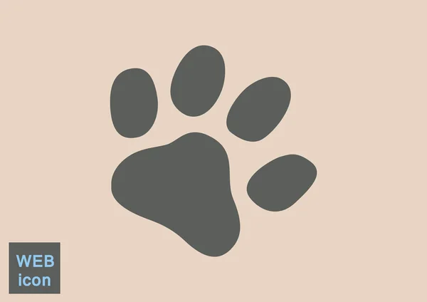 Perro pata pista simple icono — Vector de stock