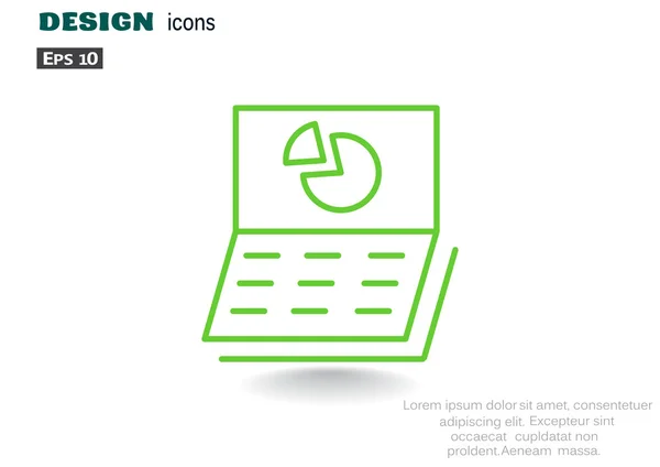 Простой ноутбук с графиком — стоковый вектор