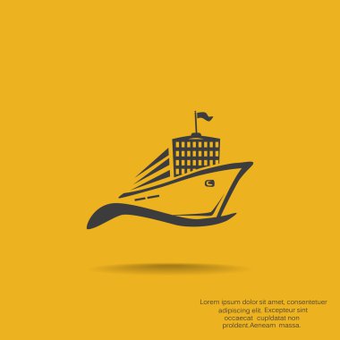 Dalga web simgesi üzerinde gemi