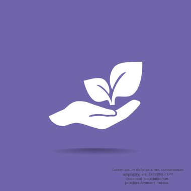 İnsan el simgesi yapraklarda