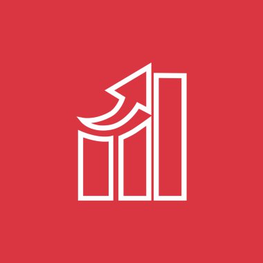 Yükselen grafik basit web simgesi