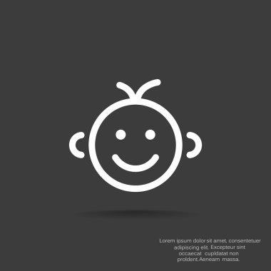 Mutlu bebek siluet Basit çizgiler içinde