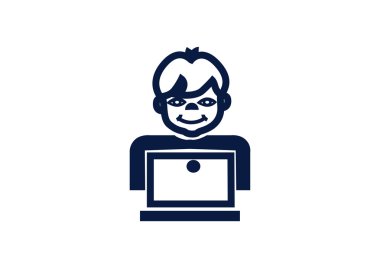 Öğrenci dizüstü bilgisayar simgesi