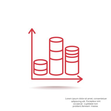 Sütunlar basit web simgesi ile grafik