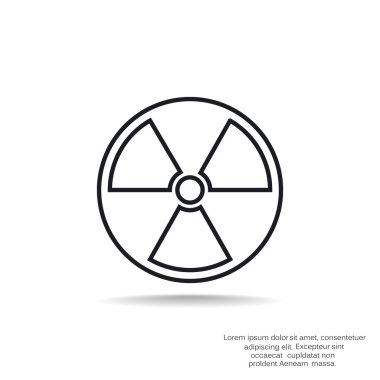 Simple icon of radiation sign clipart